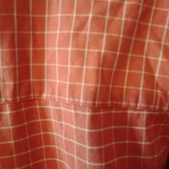 L.L. Bean Men’s Fun Orange Check Short Sleeve Button-Down Shirt Sz XL - Picture 8 of 9